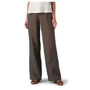 Vivid Linen Zip Fly High Ris Straight Leg pants